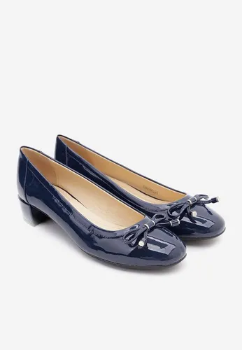 Giày Búp Bê Geox D CAREY D PAT.LEA Đính Nơ Màu Xanh Navy Size 35